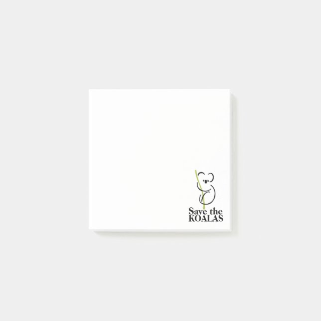 Save the Koalas Post-it Notes (Front)