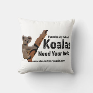 Save the Koalas Throw Pillow