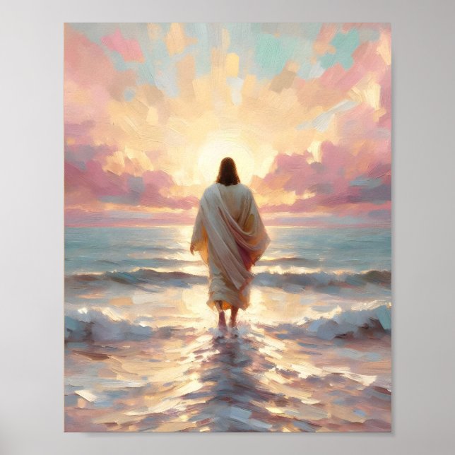 Save the Lamb - Jesus and Lamb Digital Christian W Poster (Front)