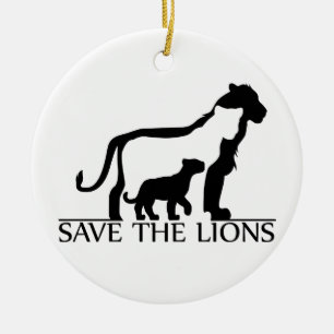Save the Lions Ceramic Ornament