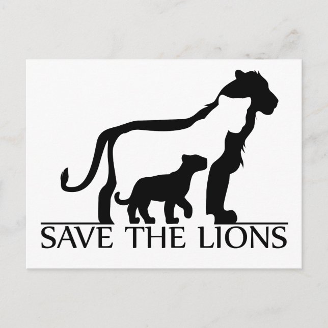 Save the Lions Postcard (Front)