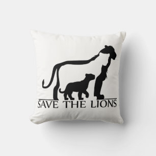 Save the Lions Throw Pillow