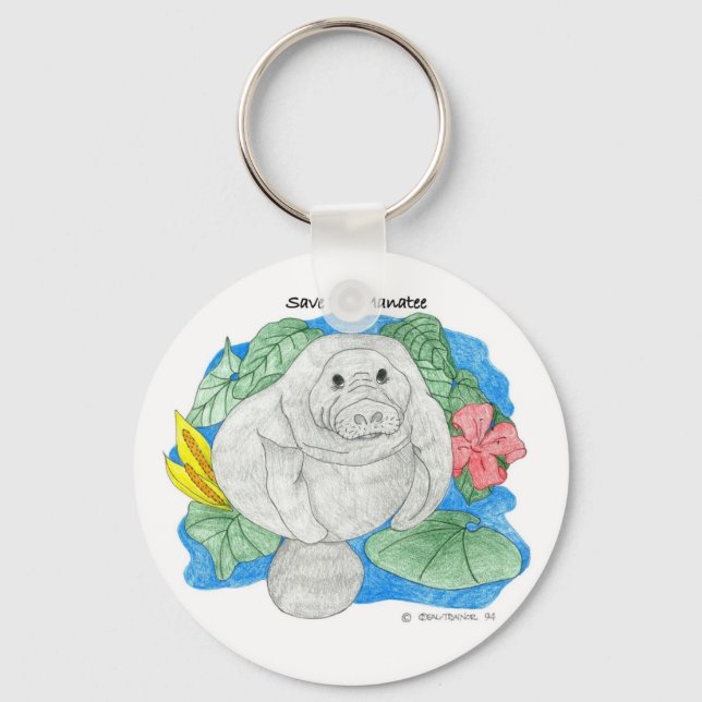 Save The Manatee Keychain (Front)