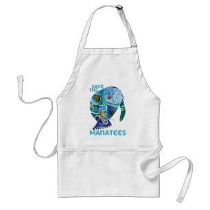Save the Manatees Blue Standard Apron