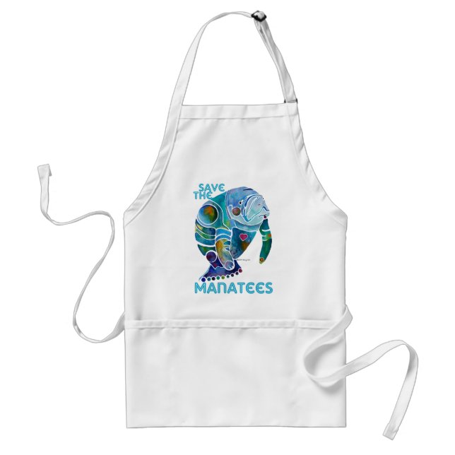 Save the Manatees Blue Standard Apron (Front)