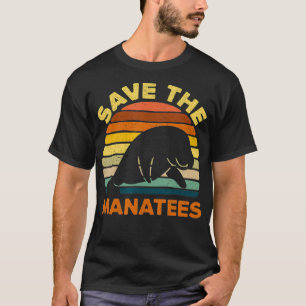 Save The Manatees Chubby  Retro Vintage  Gift Tee 