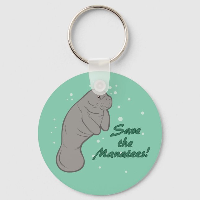 Save the Manatees! Keychain (Front)