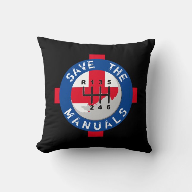 SAVE THE MANUALS THROW PILLOW (Front)