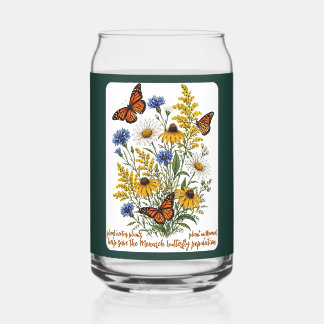 Save the Monarch Butterflies Can Glass