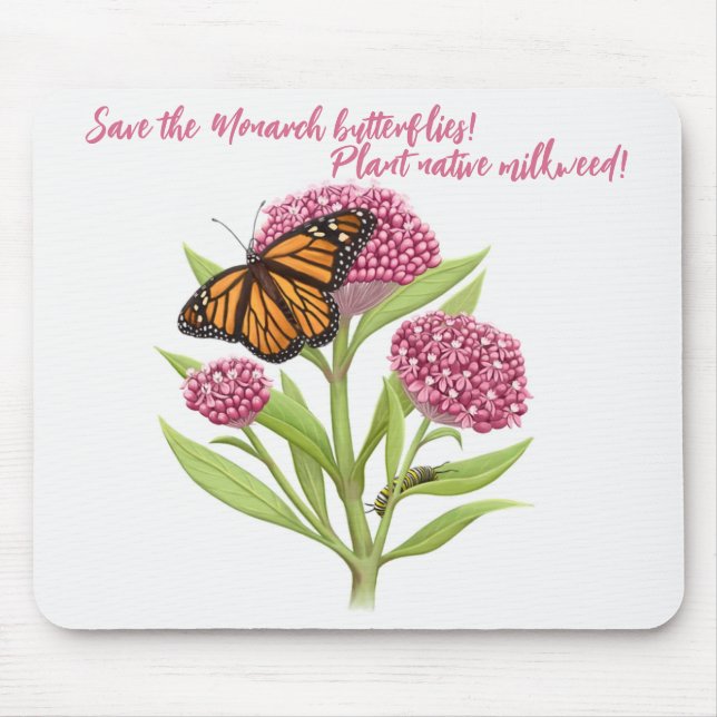 Save the Monarch Butterfly Mouse Pad (Front)