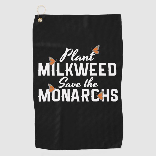 Save The Monarchs Butterfly Golf Towel (Front)