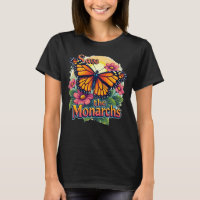 Save the Monarchs Butterfly Women's Floral T-Shirt