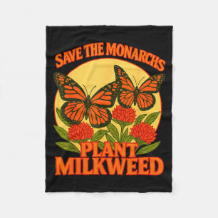 Save The Monarchs Plant Some Milkweed Butterfly Gi Fleece Blanket