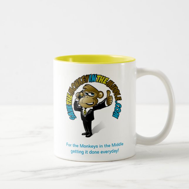 Save the Monkey in the Middle Yellow Mug (Right)