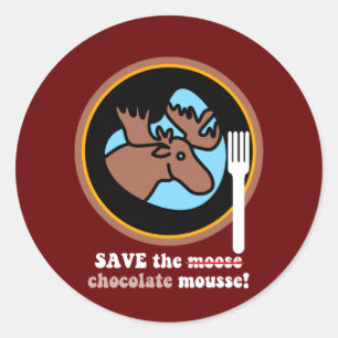 Save the moose classic round sticker