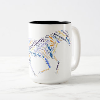 Save The Mustangs Galloping Horse Two-Tone Coffee Mug
