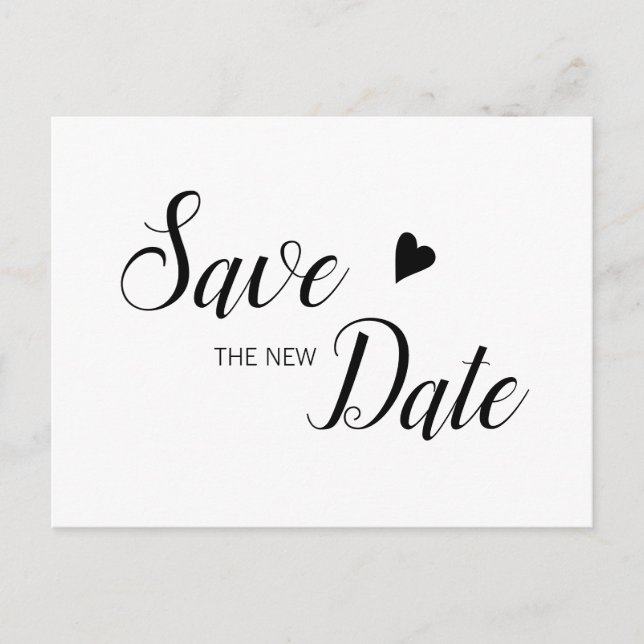 Save the New Date Social Disancing Save the Date Announcement Postcard (Front)
