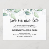Save the New Date Wedding Announcement - Eucalyptu