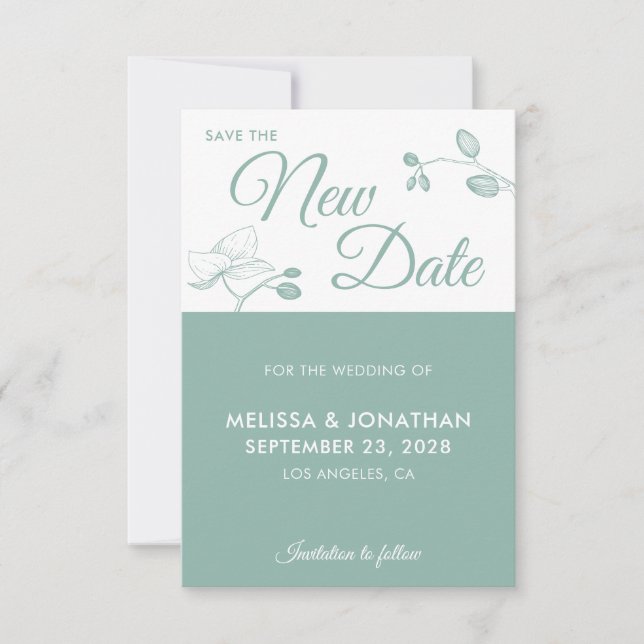 Save The New Date wedding postponement floral (Front)