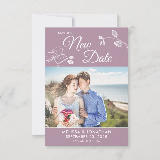 Save The New Date wedding postponement photo (Front)