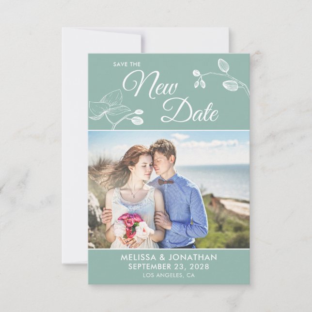 Save The New Date wedding postponement photo (Front)