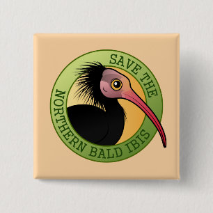 Save the Northern Bald Ibis 2 Inch Square Button