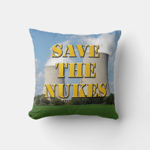 Save The Nukes Throw Pillow