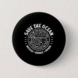 Save The Ocean, Environmental Protection, Scuba Di 2 Inch Round Button