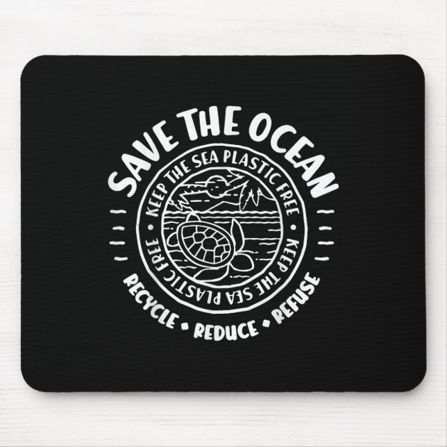Save The Ocean, Environmental Protection, Scuba Di Mouse Pad (Front)