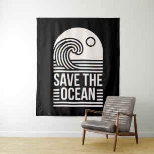 Save the ocean protection conservation volunteer tapestry