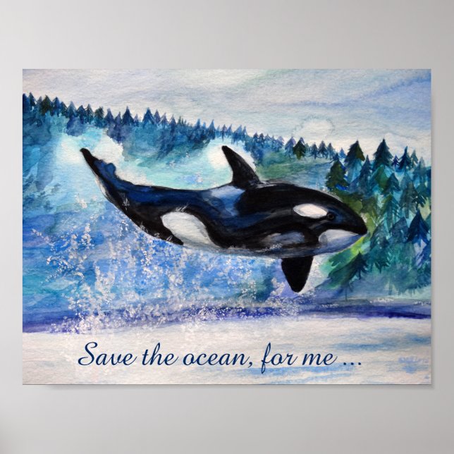 Save the ocean  whale  Poster (Front)