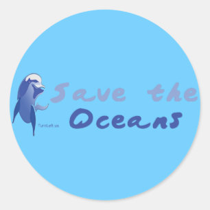 SAVE THE OCEANS CLASSIC ROUND STICKER