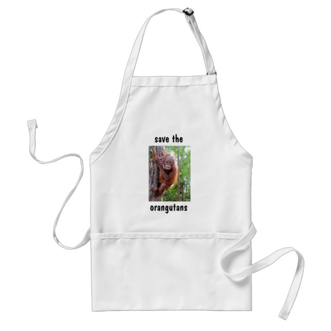 Save the Orangutans with Baby Orangutan  Uttuh Standard Apron (Front)