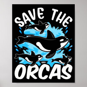 Save The Orcas Protect Orca Whale Sea Performance Poster