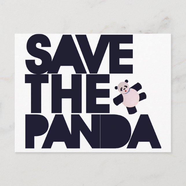 Save the Panda Bear Postcard (Front)