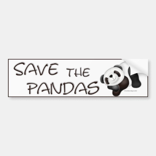 Save The Pandas Bumper Sticker (Front)