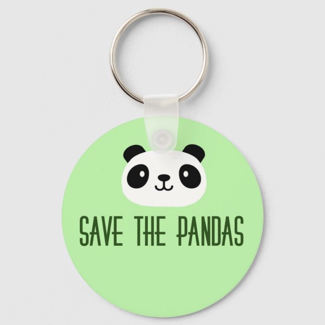 Save The Pandas Keychain (Front)