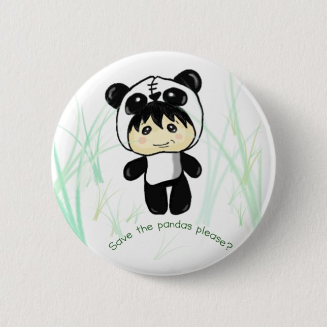 Save the Pandas please? 2 Inch Round Button (Front)