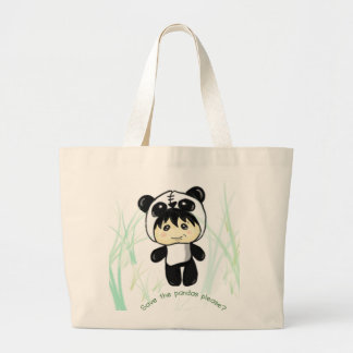 Save the Pandas please? Large Tote Bag