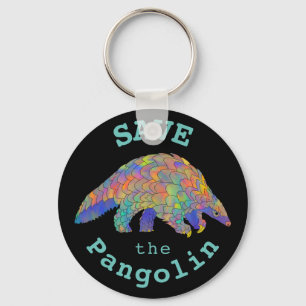 Save the Pangolin Endangered Species Animal Art Keychain