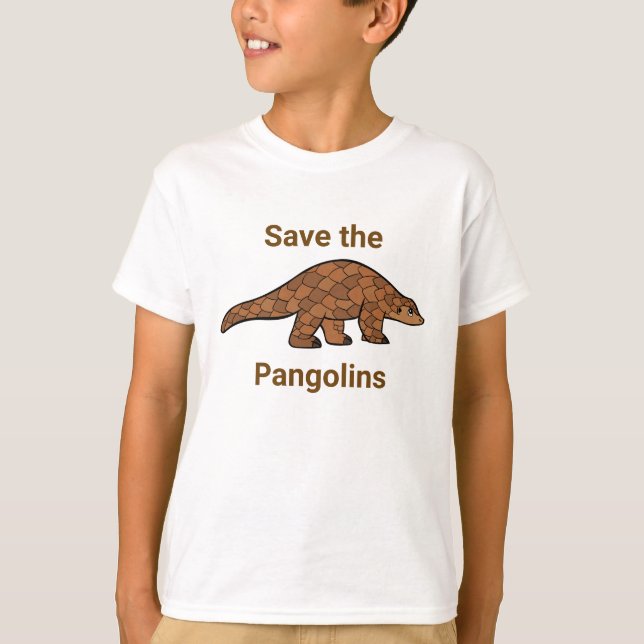 Save the Pangolin Endangered Species Boy's T-Shirt (Front)