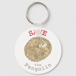 Save the Pangolins animal rights slogan Keychain