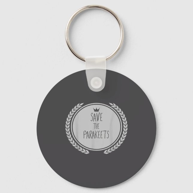 Save The Parakeets Animal Parakeet  Keychain (Front)