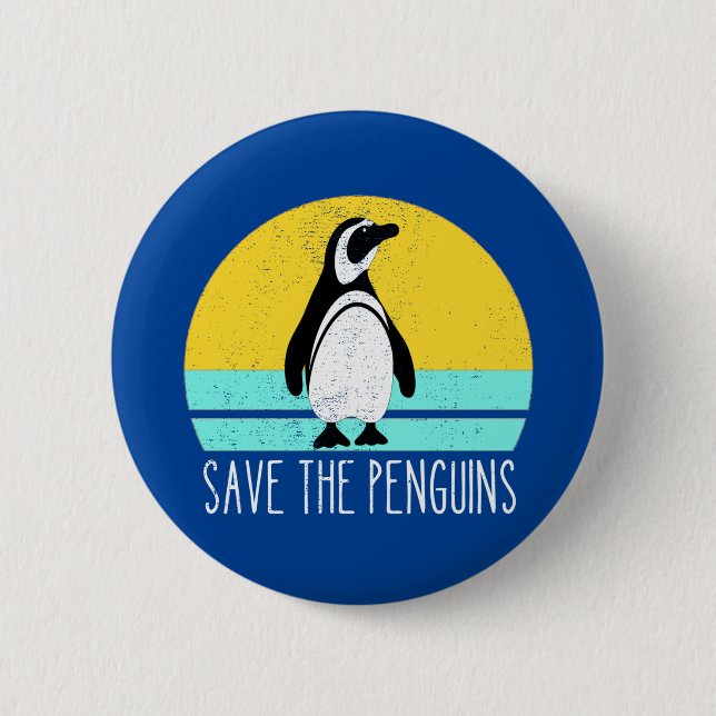 Save The Penguins 2 Inch Round Button (Front)