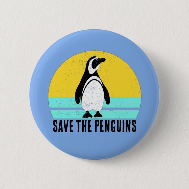Save The Penguins 2 Inch Round Button (Front)
