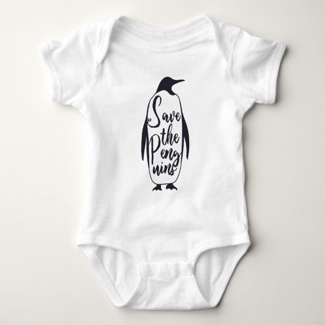 Save the Penguins Baby Bodysuit (Front)