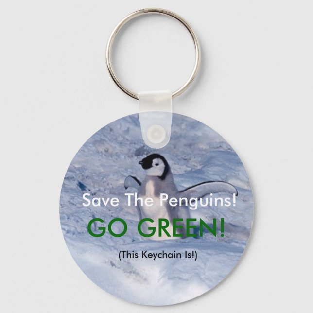 Save The Penguins Keychain (Front)