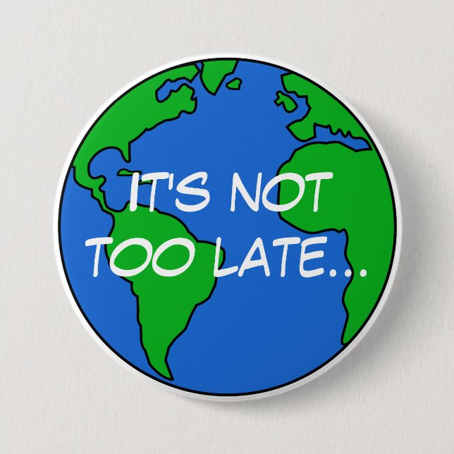 Save the planet 3 inch round button (Front)