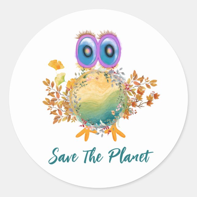 Save The Planet Classic Round Sticker (Front)