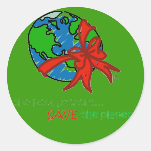 SAVE THE PLANET CLASSIC ROUND STICKER (Front)